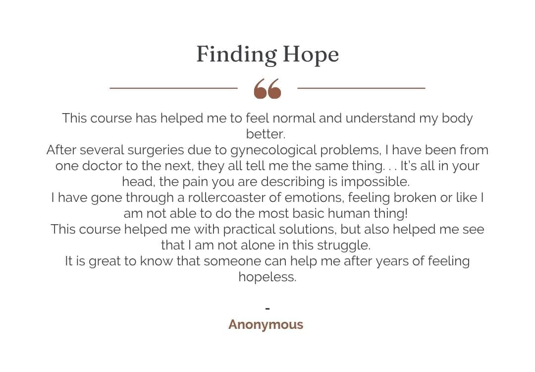 Vaginismus course review about hope